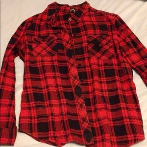 Black & red EMPYRE flannel size small over sized